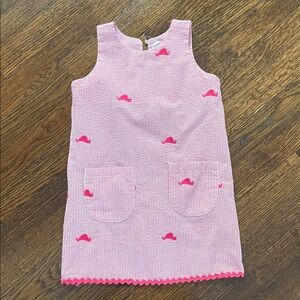 Girls Pink Martha’s Vineyard Searsucker Sleeveless Dress